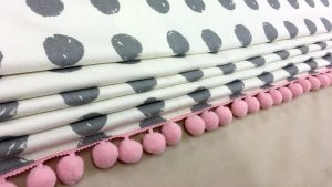 Roman Blind with Pompoms